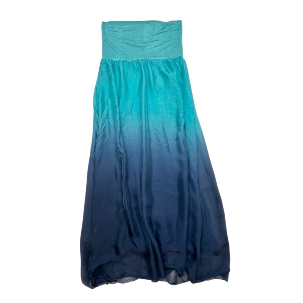 Giusy Ombre Silk Blend Maxi Strapless Dress